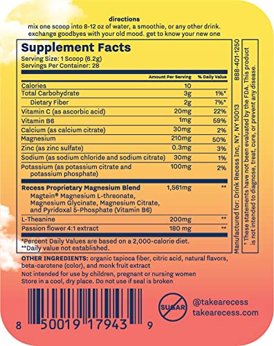 Polvo calmante Recess para relajación mental