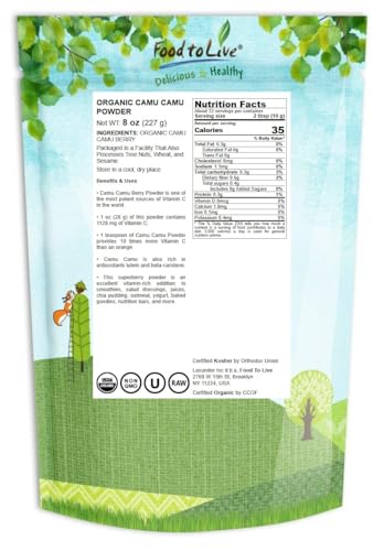 Polvo de camu camu natural para smoothies y recetas saludables