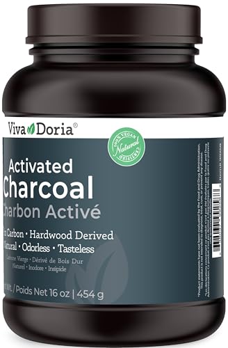 Polvo carbón activado Viva Doria textura fino negro