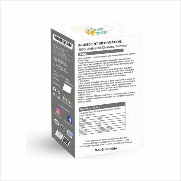 Version 1.0.0 Polvo carbón activado natural para desintoxicación y cuidado