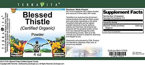 Polvo de Cardo Bendito orgánico certificación TerraVita