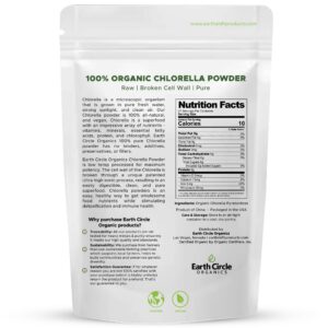 Polvo de chlorella Earth Circle vista lateral envase