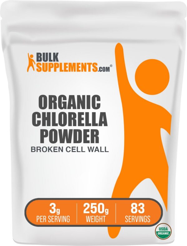 Polvo de chlorella orgánica BulkSupplements sin gluten