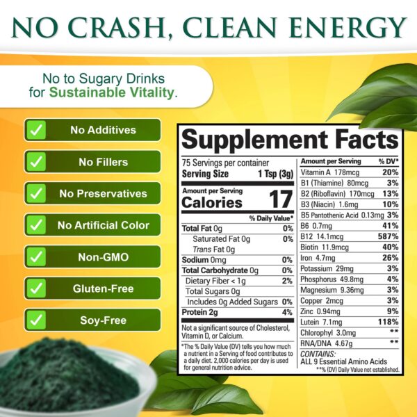 Polvo de chlorella orgánico para soporte inmunológico