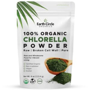 Polvo de clorella orgánica Earth Circle Organics bolsa 4oz