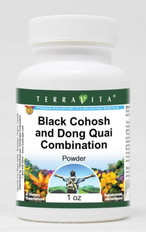 Polvo de Cohosh Negro y Dong Quai paquete frontal