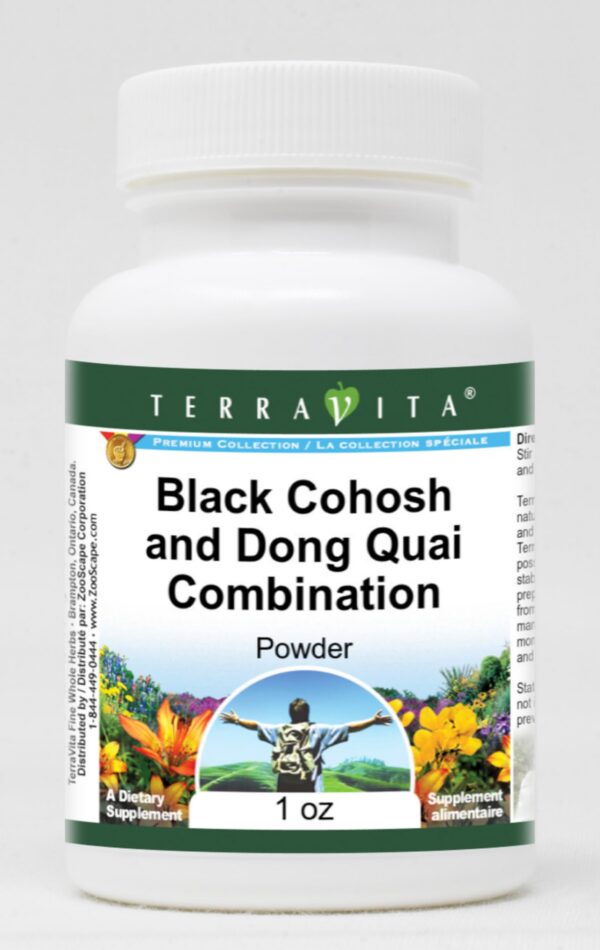 Polvo de Cohosh Negro y Dong Quai paquete frontal