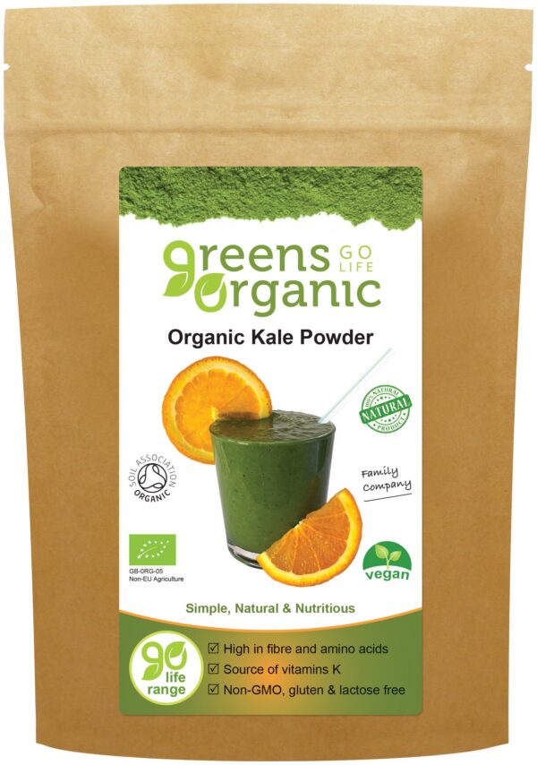 Version 1.0.0 Polvo de col orgánica Greens Organic paquete 200 gramos