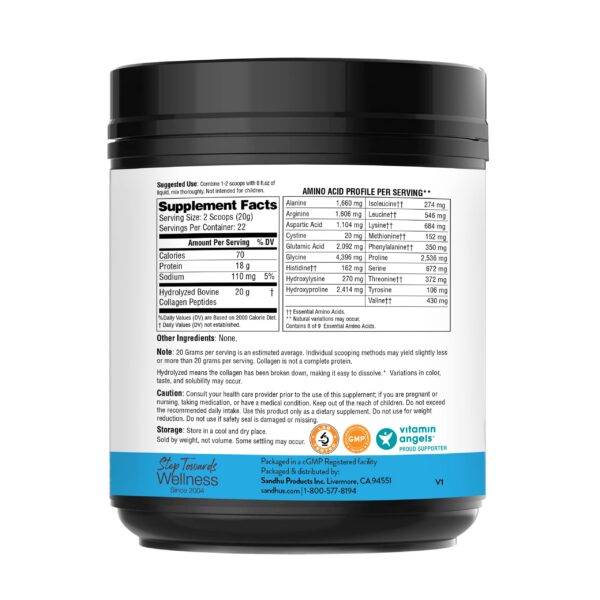 Polvo de colágeno Sandhu's presentación 454 g