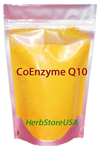 Muestra del polvo CoQ10 de color amarillo