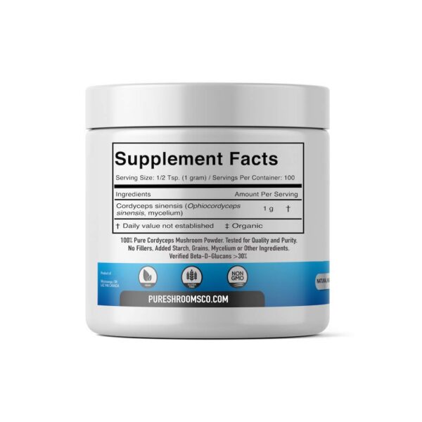 Polvo de cordyceps para mezclar con bebidas y recetas