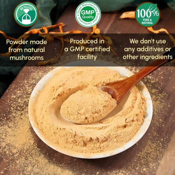 Etiqueta suplemento Cordyceps polvo 8 oz