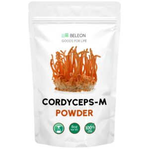 Version 1.0.0 Polvo de Cordyceps Militaris envase frontal 8 oz