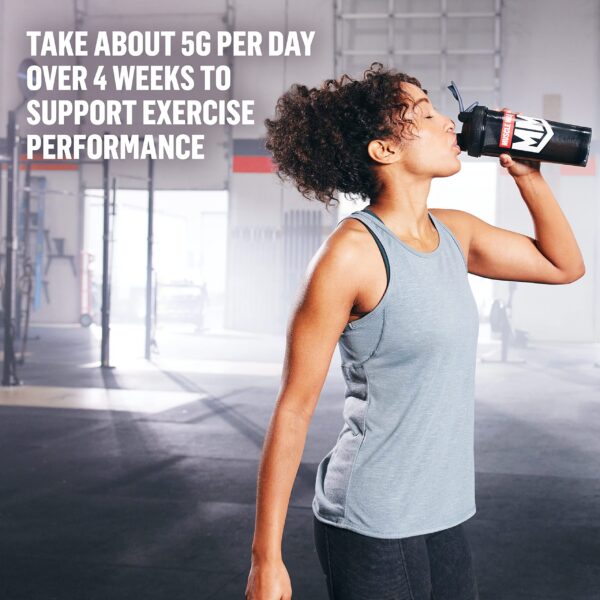 Polvo creatina Muscle Milk Pro Series envase y porción