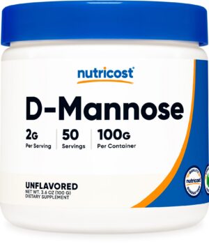 Polvo de D-Mannosa Nutricost en botella