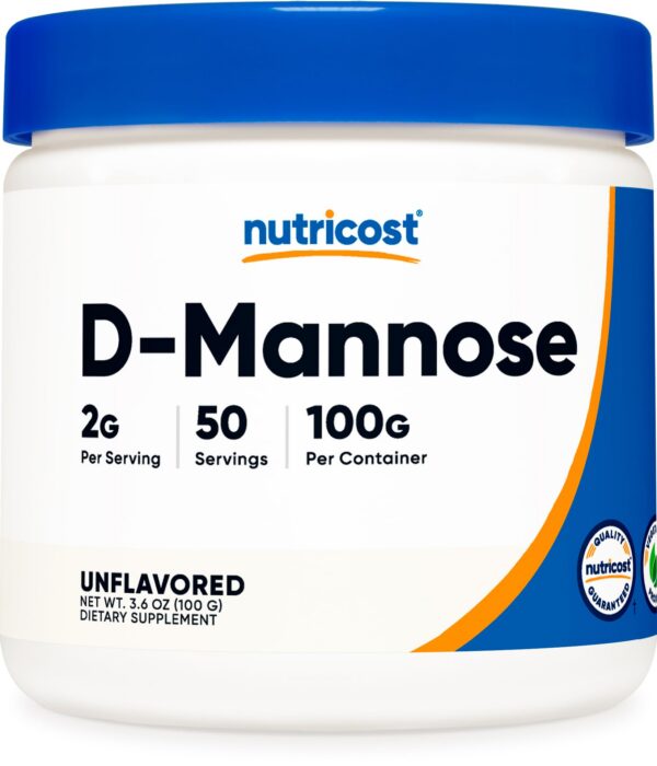 Polvo de D-Mannosa Nutricost en botella