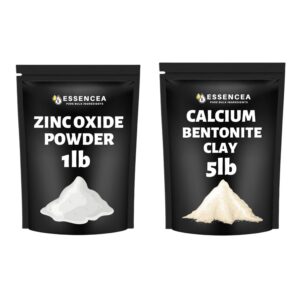 Polvo de óxido de zinc 1 lb y arcilla bentonita 5 lb, vista frontal
