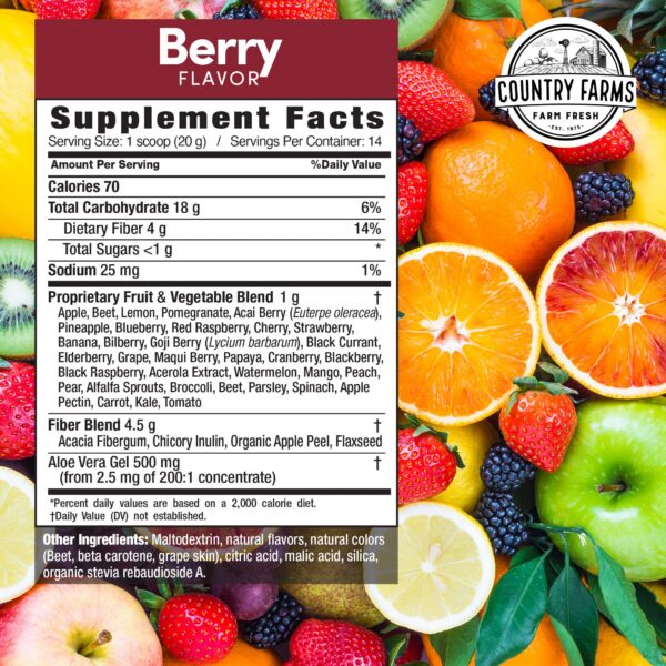 Polvo detox Country Farms Super Cleanse frutos naturales