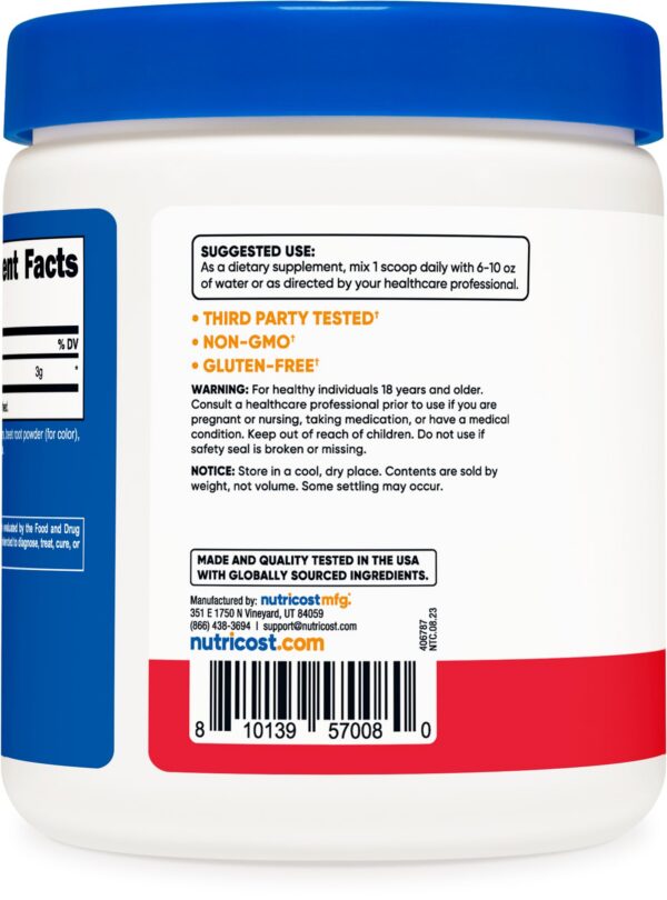 Polvo en cucharada para suplemento fitness Nutricost