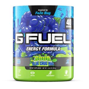 Polvo energético G Fuel sabor frambuesa azul ácida Faze Rug