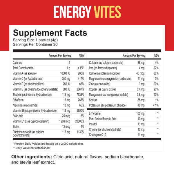 Version 1.0.0 Polvo para energía Dr. Price's Vitamins en sobres portátiles