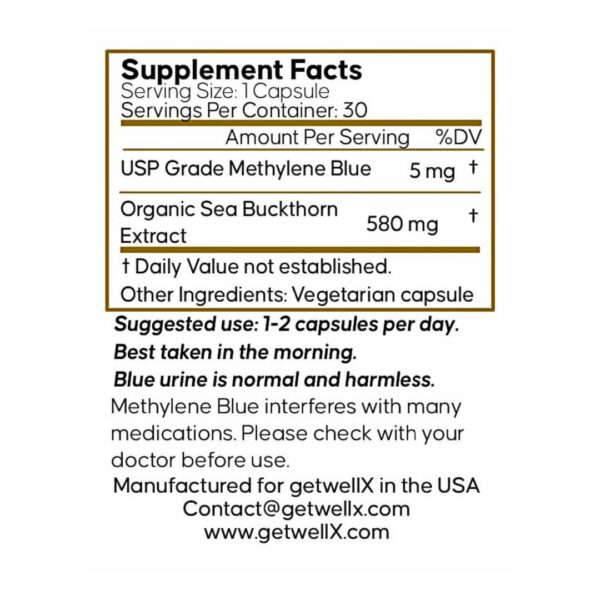 Polvo de espino amarillo en envase