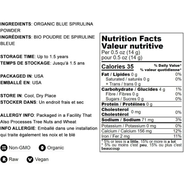 Polvo de espirulina azul para batidos y jugos