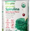 Polvo de espirulina orgánica biophix sabor cereza negra frasco grande