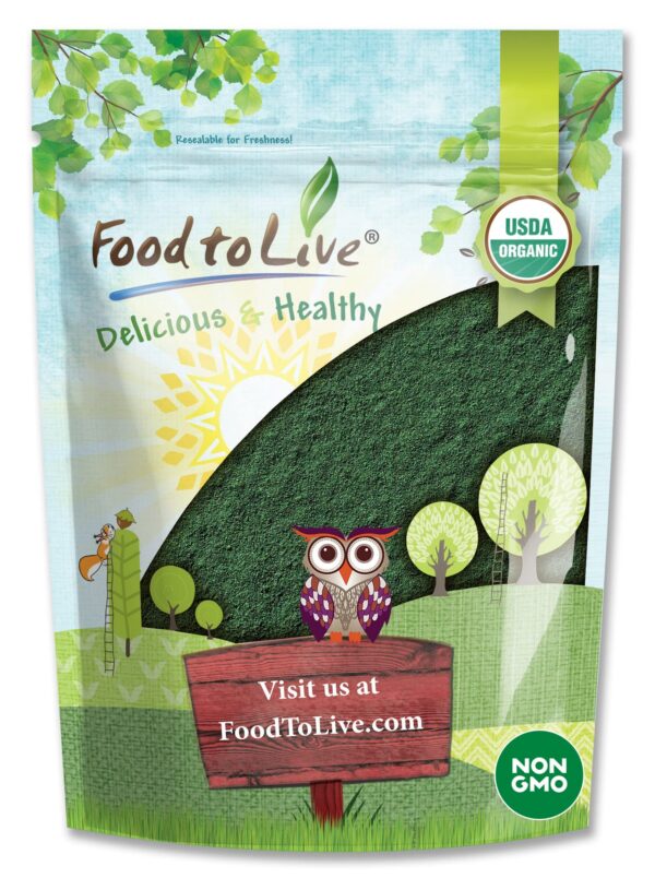 Bolsa de polvo de espirulina orgánica Food to Live 8 onzas