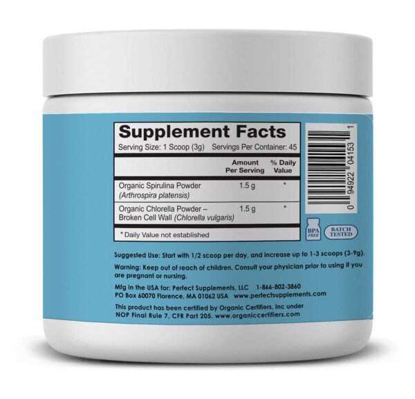 Polvo de espirulina vegana para energía y salud inmunológica