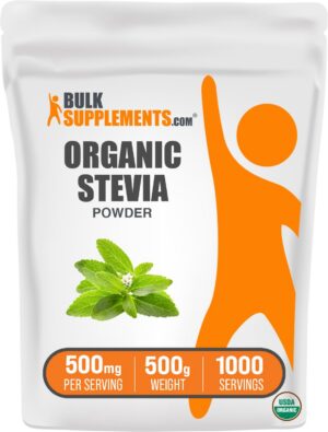 Polvo de estevia orgánica BulkSupplements com emulsión