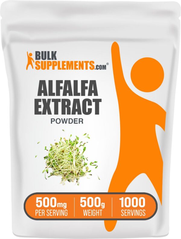 Polvo extracto alfalfa BulkSupplements paquete de 500 gramos