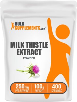 Polvo extracto de cardo mariano BulkSupplements envase 100g