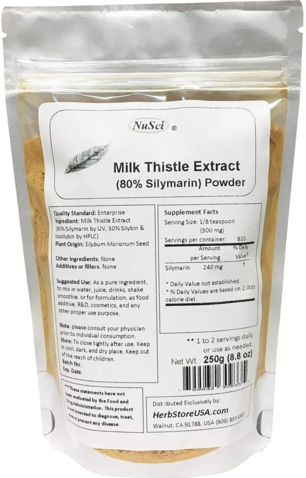 Polvo extracto cardo mariano NuSci para apoyo hepático natural