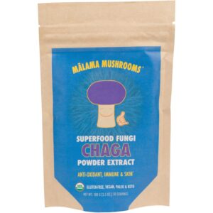 Polvo de extracto de chaga Malama frasco frontal