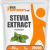 Polvo extracto estevia bulk supplements paquete 1 kilogramo