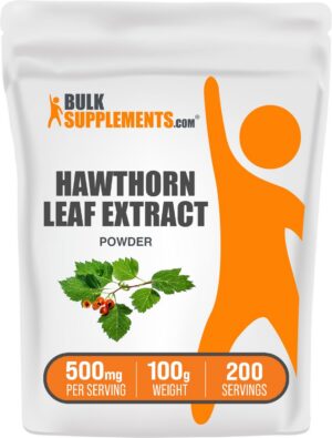 Polvo extracto hoja de espino BulkSupplements paquete 100 gramos