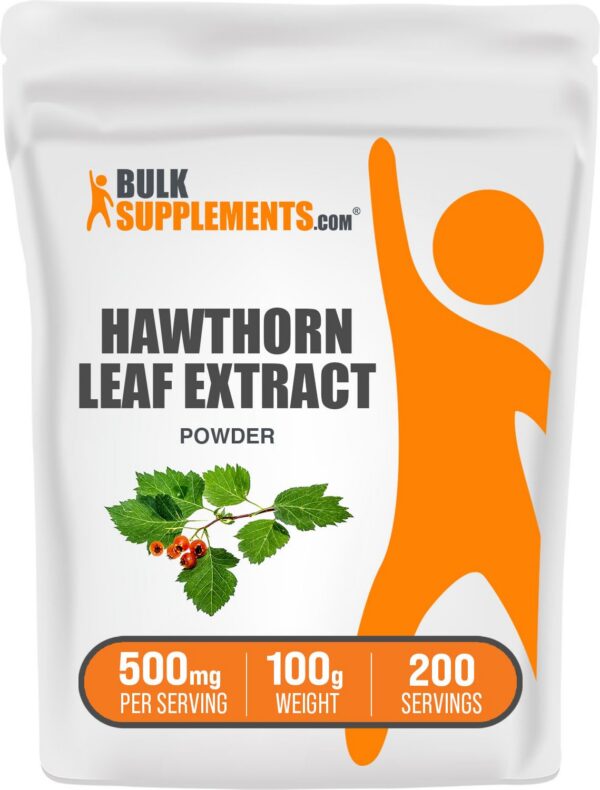 Polvo extracto hoja de espino BulkSupplements paquete 100 gramos