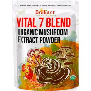 Polvo extracto mezcla 7 hongos orgánico 4oz