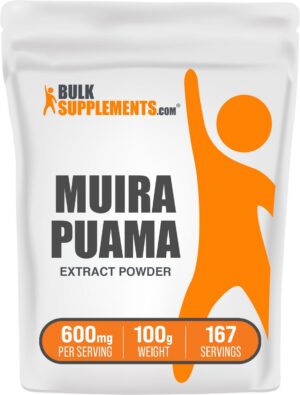 Version 1.0.0 Paquete polvo extracto Muira Puama BulkSupplements 100g