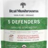 Polvo extracto orgánico 5 hongos Real Mushrooms en frasco