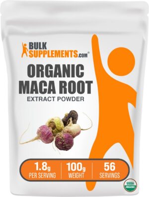 Paquete de polvo de extracto de raíz de Maca orgánica BulkSupplements