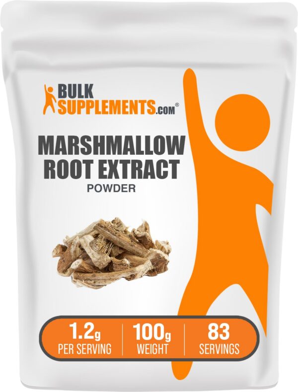 Version 1.0.0 Polvo extracto raíz de malvavisco BulkSupplements bolsa frontal