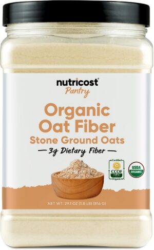 Polvo fibra de avena orgánica Nutricost 1.8 libras USDA