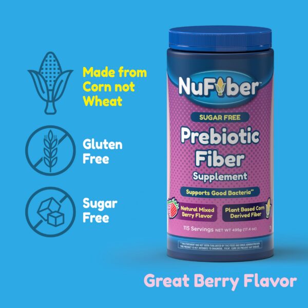 Polvo de fibra NuFiber sabor frutos del bosque para salud digestiva