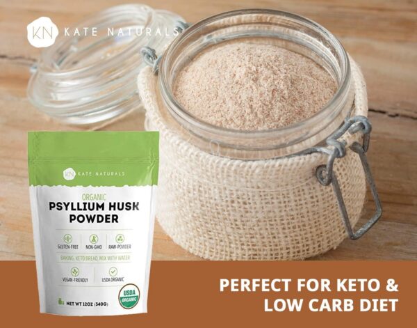 Polvo de fibra psyllium apto para gluten free y keto