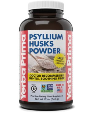 Polvo de fibra psyllium Yerba Prima 12 oz