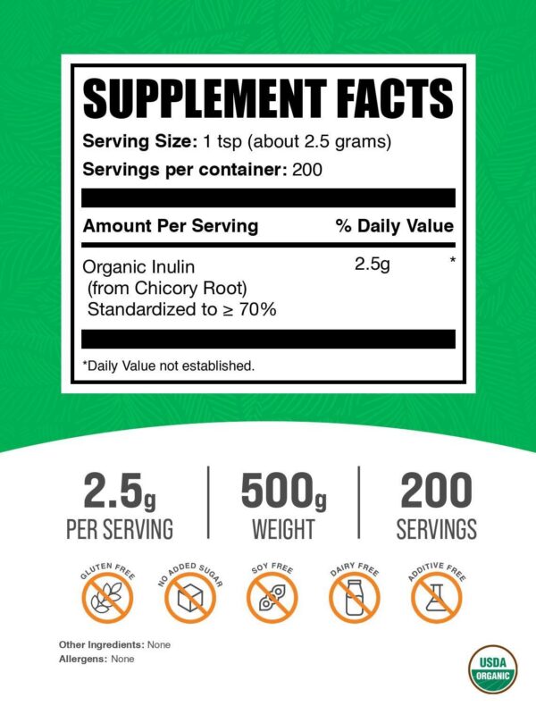 Polvo fibra soluble BulkSupplements para salud digestiva