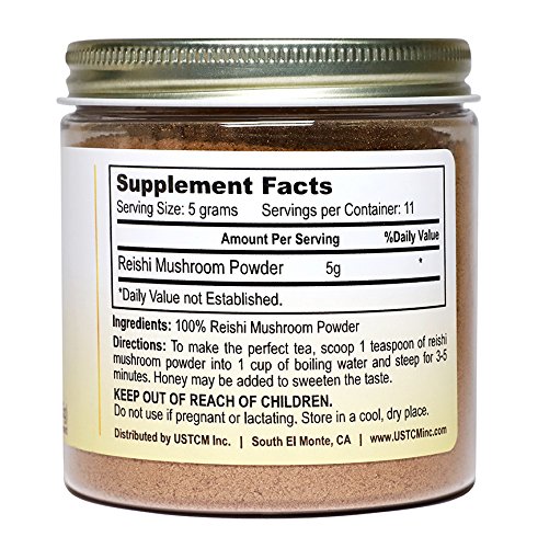 Polvo fino de hongo Reishi de cerca