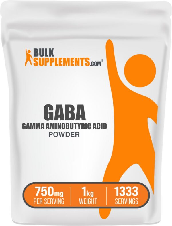 Polvo de GABA 750mg en envase de BulkSupplements